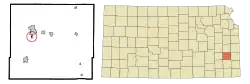 Location within Allen County and Kansas