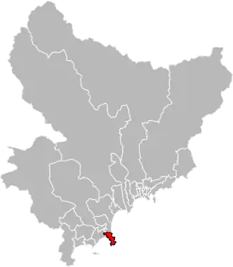 Situation of the canton of Antibes-2 in the department of Alpes-Maritimes