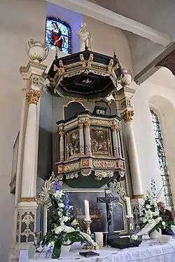 Altar and pulpit -Church of St. Jacobi, Bleckede