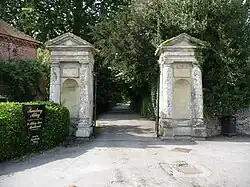 Gate Piers and Gates to Amesbury Abbey, with Flanking Walls