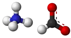 Ball-and-stick model of ammonium formate