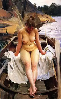 I Werners Eka (In Werner's Rowing Boat) (1917) by Anders Zorn