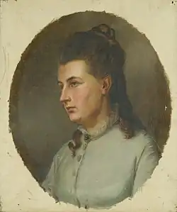 Portrait of Kirsten Diriks painted in 1873