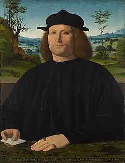 Portrait of Giovanni Cristoforo Longoni, 1505 - oil on panel; H. 79&nbsp;cm, W. 60,5&nbsp;cm, National Gallery of London