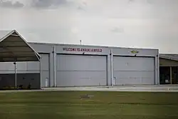 New hangars of Brunei Shell Petroleum Aviation Services Department (SAV) at Anduki Airfield.