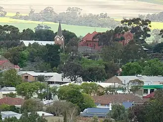 View of the Anglican and Catholic churches from Gundry's Hill Lookout