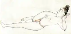 A yogini in Aṇkuśāsana, the Elephant goad pose