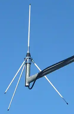VHF ground plane antenna.