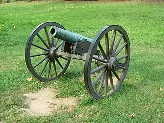 Photo shows a 12-pounder howitzer.