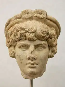 Portrait of Antinous from Ostia, depicted as a priest of the Magna Mater[28][36]