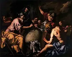 Abraham teaches astrology to the Egyptians