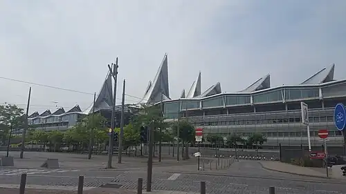 The façade of the full length building