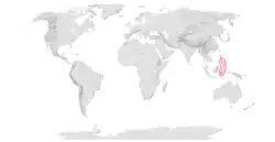 Map showing the range of Apis nigrocincta