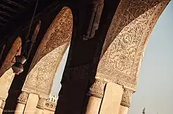 Abbasid geometric arch decorations in the Ibn Tulun Mosque in Cairo (9th century)