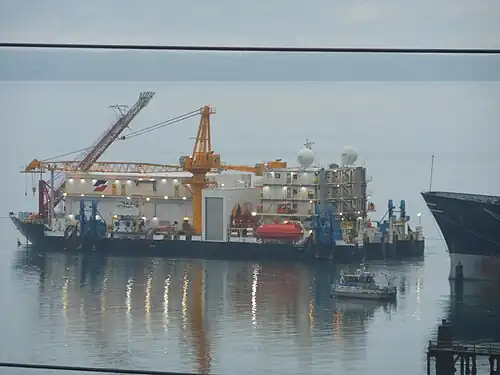 The Arctic Challenger blowout containment vessel, in Bellingham in 2012