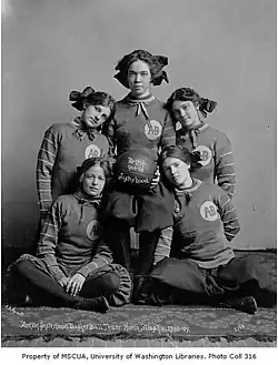 Image 21Arctic Sisterhood women's basketball team in Nome Alaska circa 1908 (from Women's basketball)