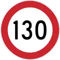 Maximum speed limit (130&nbsp;km/h)
