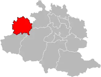 Situation of the canton of Portes du Couserans in the department of Ariège