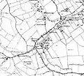Barnet Gate and Arkley on a late 19th century Ordnance Survey map[7]