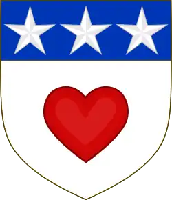 Coat of arms of Clan Douglas from 1330, with the Heart of King Robert the Bruce