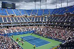 Image 6Arthur Ashe stadium in 2010, before the retractable roof was added. (from US Open (tennis))