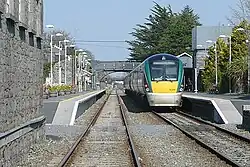 Athenry with a train heading to Galway