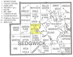 Location within Sedgwick County