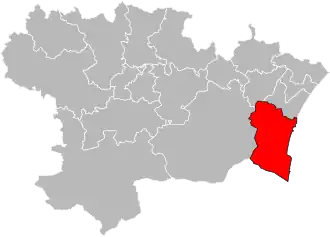 Situation of the canton of La Haute-Vallée de l'Aude in the department of Aude