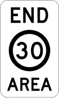 (R4-11) End of 30&nbsp;km/h Speed Limit Zone Area