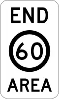 (R4-11) End of 60&nbsp;km/h Speed Limit Zone Area