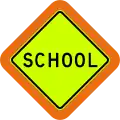 (W6-4) School (with target board) (used in Queensland)