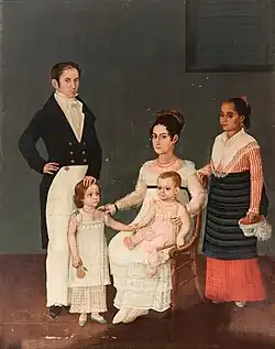 Family of an Official with their maid.