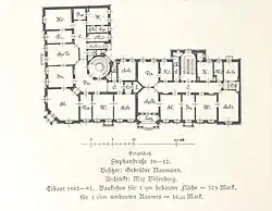 Floor plan by Bösenberg for House Naumann, Stephanstraße 10–12