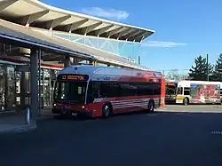A BAT route 12 bus at Ashmont station in 2017