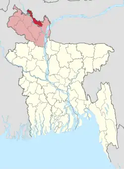 Location of Lalmonirhat District in Bangladesh