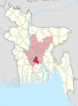 Location of Madaripur District in Bangladesh