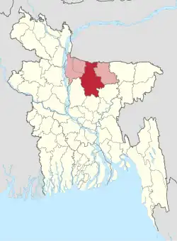 Location of Mymensingh District in Bangladesh