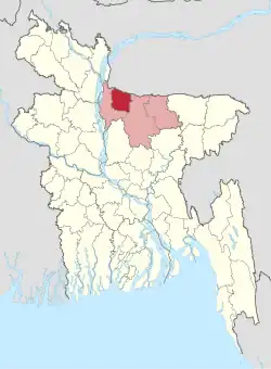Location of Sherpur District in Bangladesh