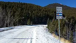 State Highway 103 near the southern terminus