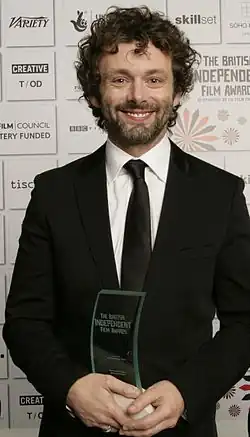 Actor Michael Sheen with his Variety Award at BIFA 2008