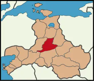 Map showing Karesi District in Balıkesir Province