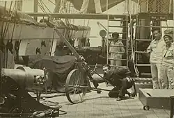 Ballonabwehrkanone on the Prussian corvette Nymphe 1872