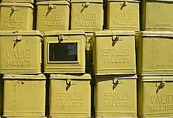 Ballot boxes used in the Philippines before automation was implemented on 2008 Autonomous Region in Muslim Mindanao regional elections on 11 August 2008