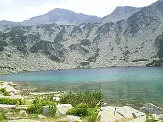Banderishki Chukar seen from the Banderishki Lakes (tarns), Pirin Mountain, Bulgaria