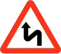 Double bend ahead first to the left