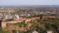 An aerial view of Bansur Fort in Bansur, Kotputli-Behror district, Rajasthan