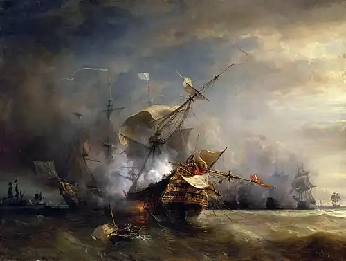 Battle at The Lizard, (oil on canvas, 1840s)