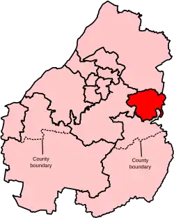Map showing the location of the Bath constituency in Avon under the boundaries created by the 2023 boundary review and first used at the 2024 general election.