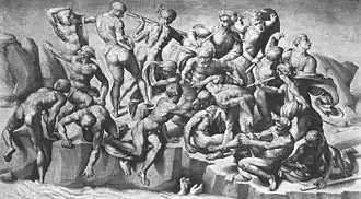 The cartoon of the Battle of Cascina by Michelangelo