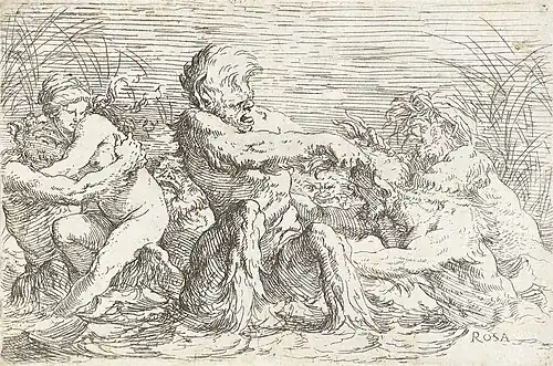 Battling Tritons (1660–61), 11.11 x 16.51&nbsp;cm.